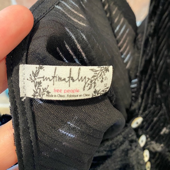 Free People Velvet Black Stripped Cami - Picture 4 of 4